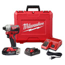 Milwaukee 2850-22CT M18 Comp Brushless 1/4" Hex Imp Driver (2) Batt Kit - Pelican Power Tool