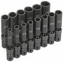 Grey Pneumatic 1314UD 14 Piece 1/2" Drive Deep Fractional Universal Set - Pelican Power Tool