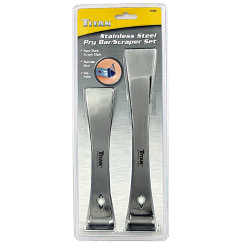 Titan 17005 2Pc Stainless Steel Prybar/Scraper Set - Pelican Power Tool