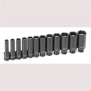 Grey Pneumatic 9712MDG 1/4" Drive 12 Pc. Deep Metric Magnetic Impact Set - Pelican Power Tool