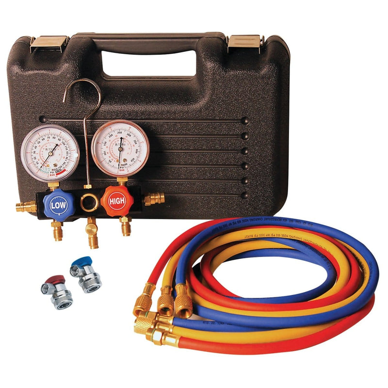 FJC, Inc. 6855 R-134A/R-1234Yf Dual Manifold Gauge Set In Case - Pelican Power Tool