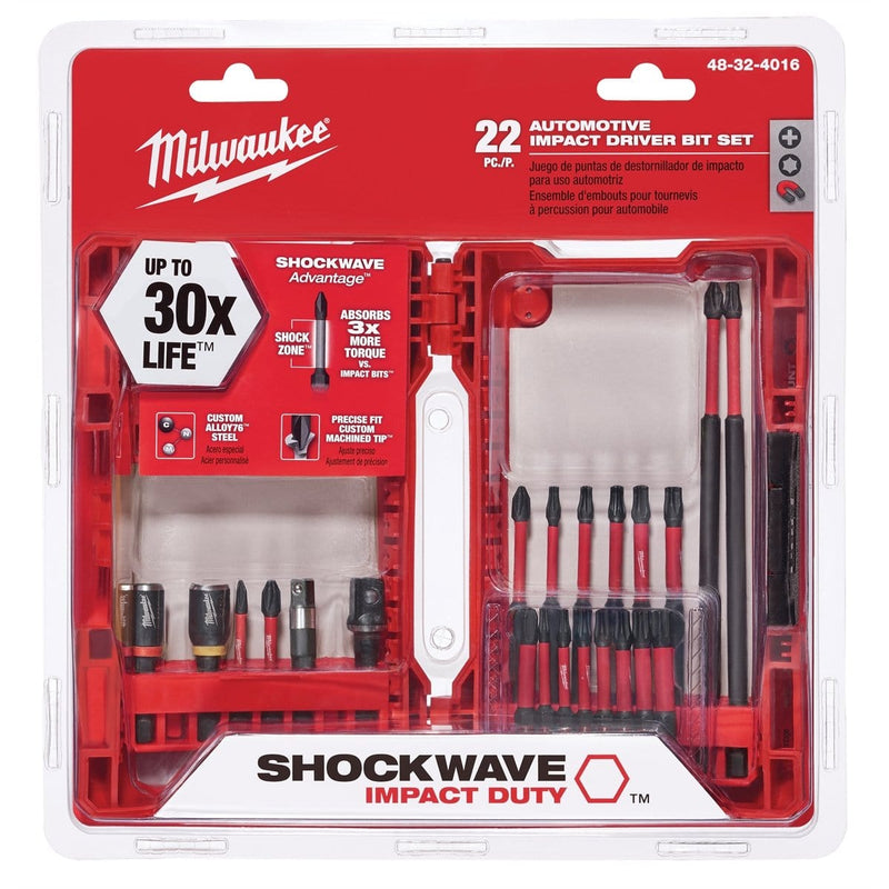 Milwaukee 48-32-4016 22-Pc Auto Shockwave Imp Driver Bit Set - Pelican Power Tool