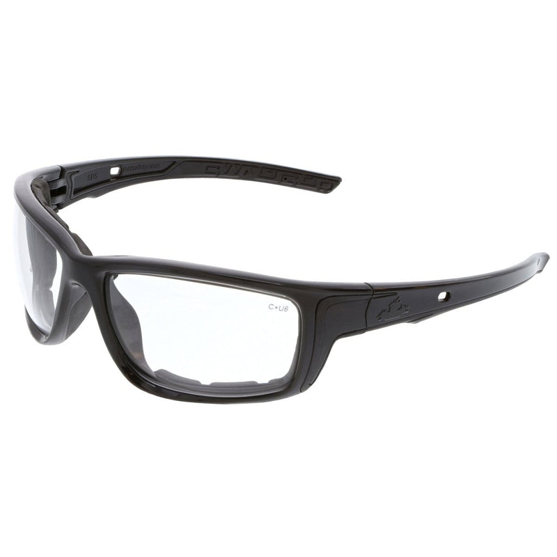 MCR Safety SR510AF Black Foam Lined Safety Glasses Clear Uv-Af Anti-F - Pelican Power Tool