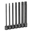 Grey Pneumatic 1267H 3/8" Dr. 7 Pc.  6" Length Fractional Hex Driver Set - Pelican Power Tool