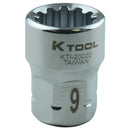 K Tool International KTI20659 Spline Soc 1/4" Dr 9Mm - Pelican Power Tool