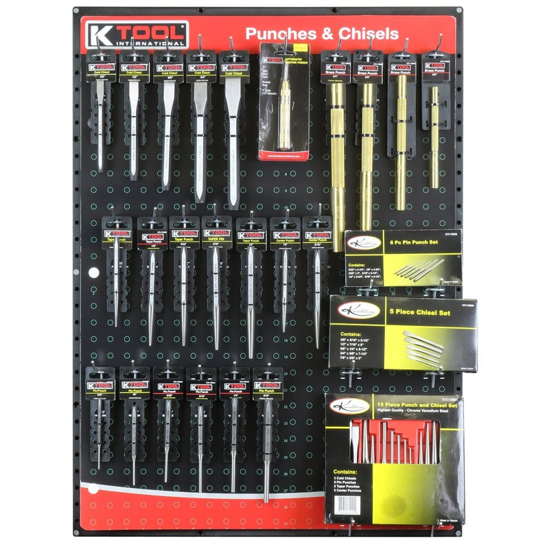 K Tool International KTI-0831 Punches And Chisels Display Board By Kti - Pelican Power Tool