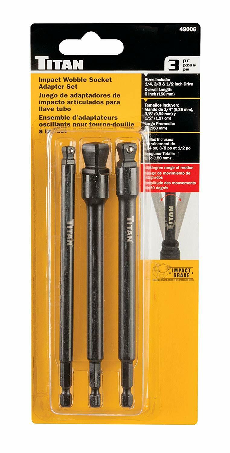 Titan 49006 3-Pc Impact Wobble Socket Adapter Se - Pelican Power Tool