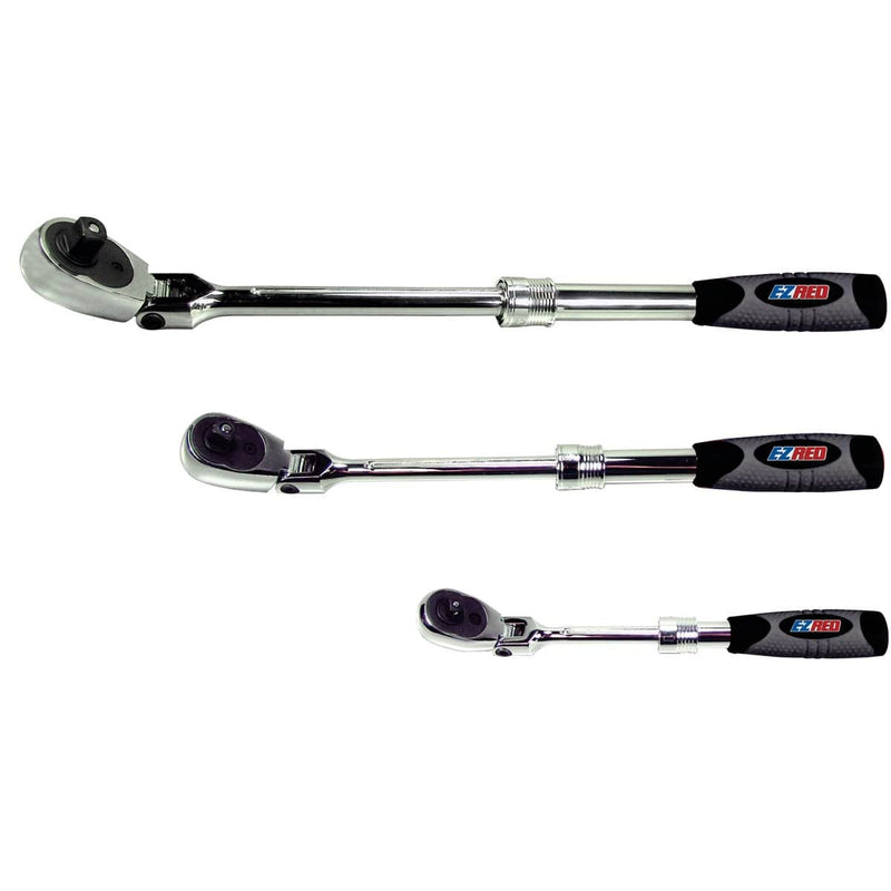 E-Z Red MR482FL 3-Piece Locking Flex Head/Extendable Ratchet Set - Pelican Power Tool