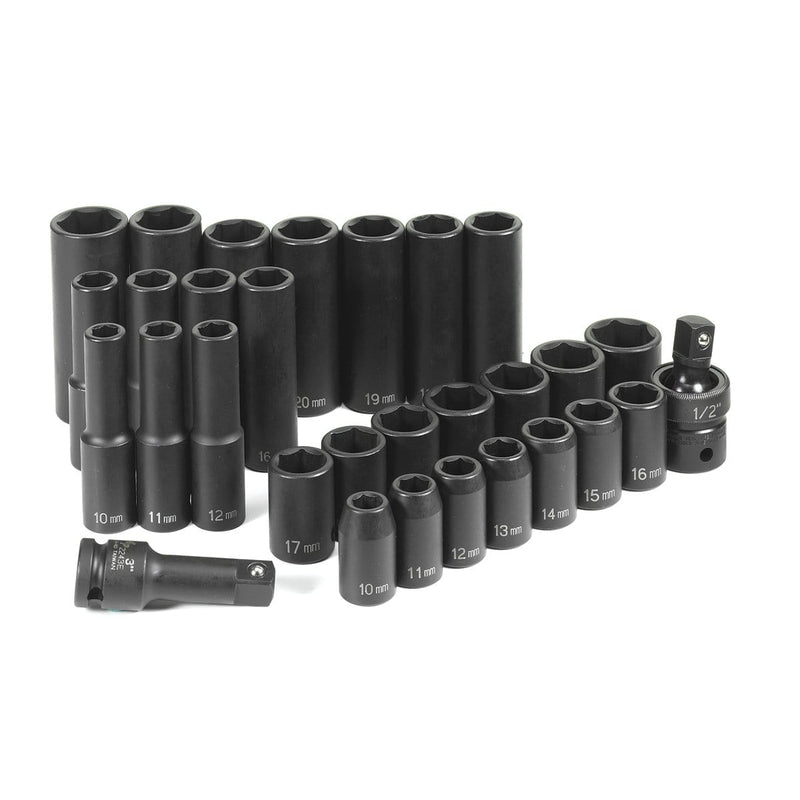 Grey Pneumatic 1430MRD 1/2" Drive 30-Piece Standard/Deep Metric Set - Pelican Power Tool