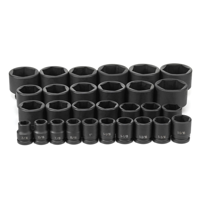 Grey Pneumatic 8029 3/4" Dr. 29-Piece Fract. Master Set 3/4-2-1/2" - Pelican Power Tool