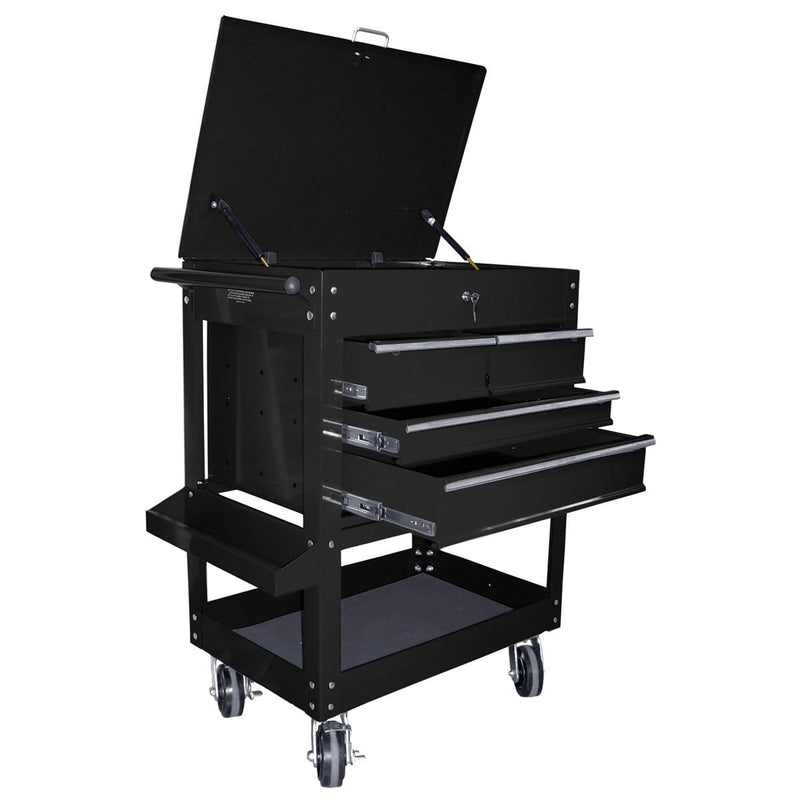 K Tool International KTI-75145 Heavy Duty 4-Drawer Service Cart, Black - Pelican Power Tool