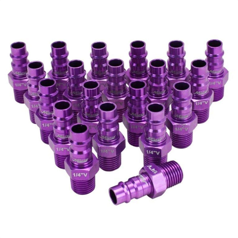 Milton Industries 760VC-20 Highflow Plugs, V-Style Purple,1/4" Mnpt - Pelican Power Tool