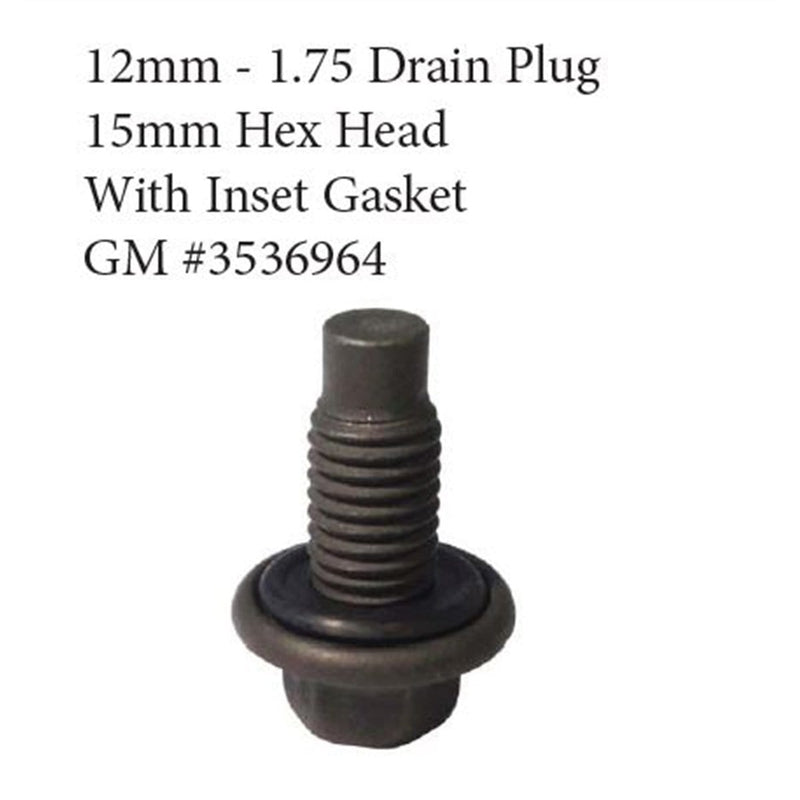 The Main Resource  Drain Plug 12Mm-1.75 With Inset Gasket - Pelican Power Tool