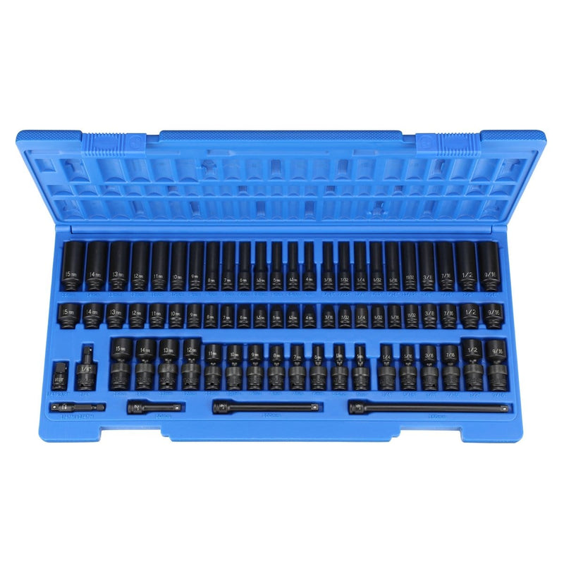 Grey Pneumatic 9772 1/4v¢‚Ç¨ Drive 72-Piece Standard and Deep Length Surface Drive Impact Set - Pelican Power Tool