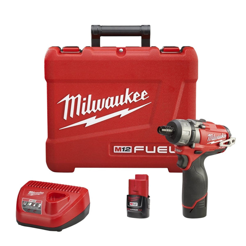 Milwaukee 2402-22 M12 Fuel 1/4" Hex 2-Speed Screwdriver (2) Batt Kit - Pelican Power Tool