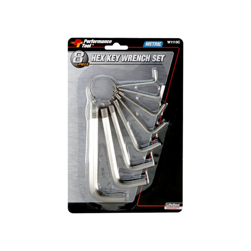Wilmar Corp. / Performance Tool W1113C 8-Piece HD Metric Hex Key Wrench Set - Pelican Power Tool
