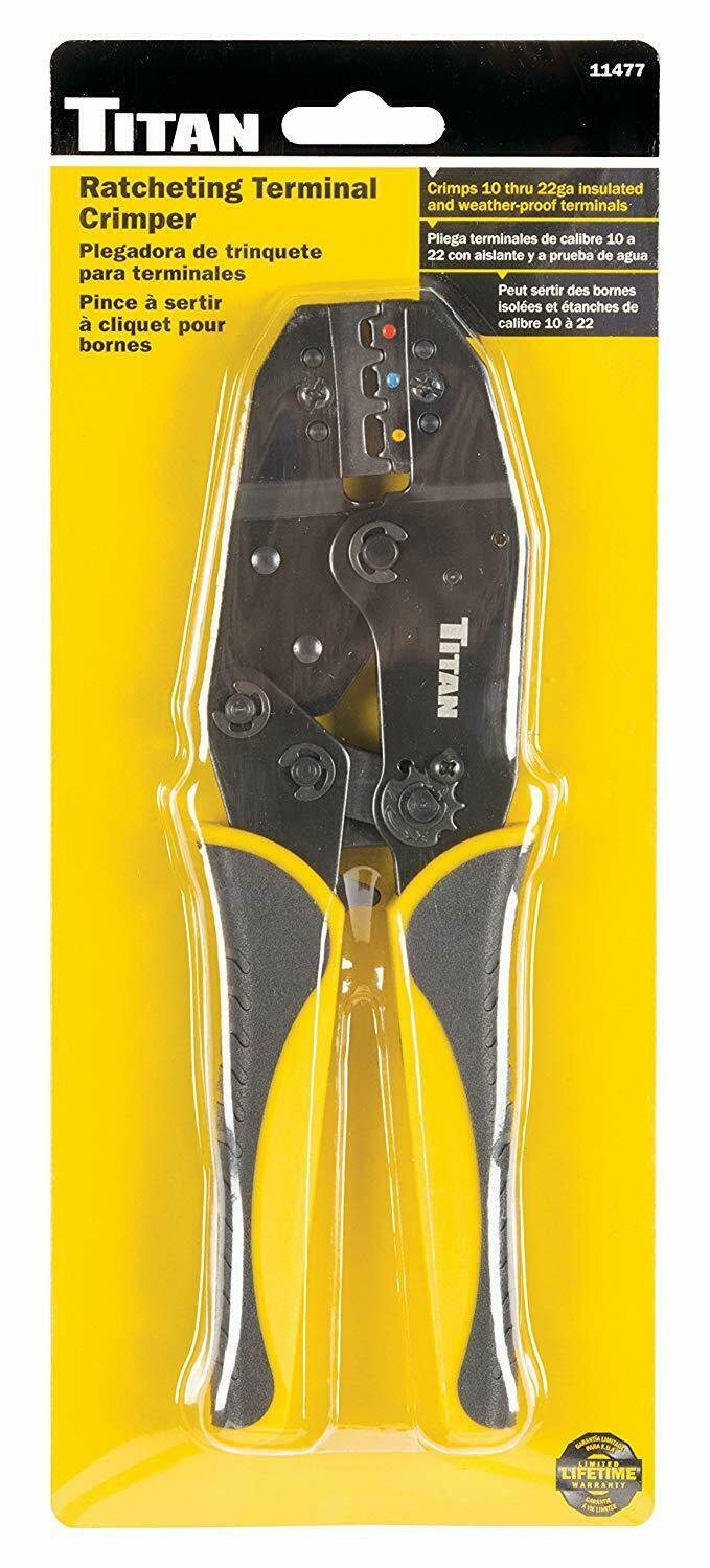 Titan 11477 Ratcheting Terminal Crimper - Pelican Power Tool