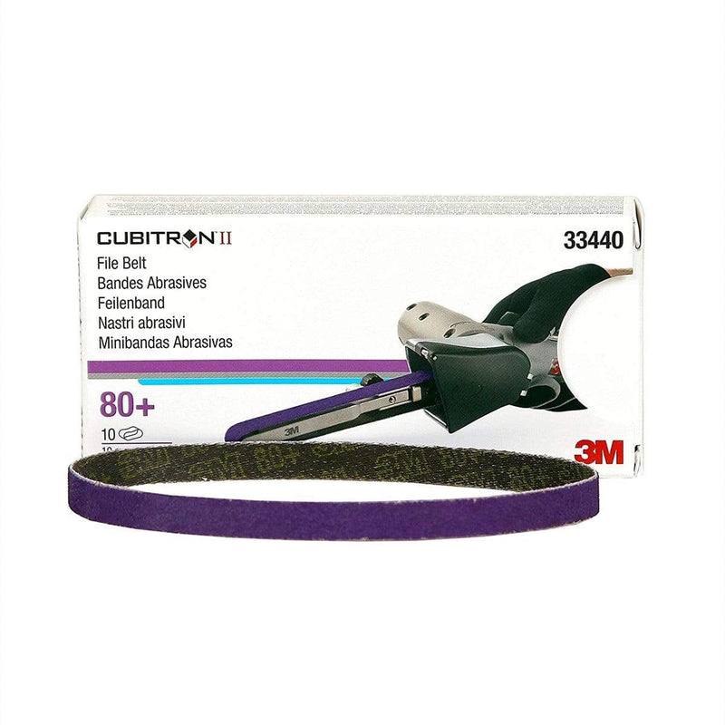 3M 33440 Cubitron II File Belt 80+ 10mmx330mm (3/8"x13") 10 belts/cart 5 cart/case - Pelican Power Tool