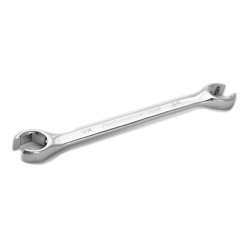 Wilmar Corp. / Performance Tool W30405 Chrome Flare Nut Wrench, 3/4" x 7/8", Fully Polished, 8-5/32" Long - Pelican Power Tool