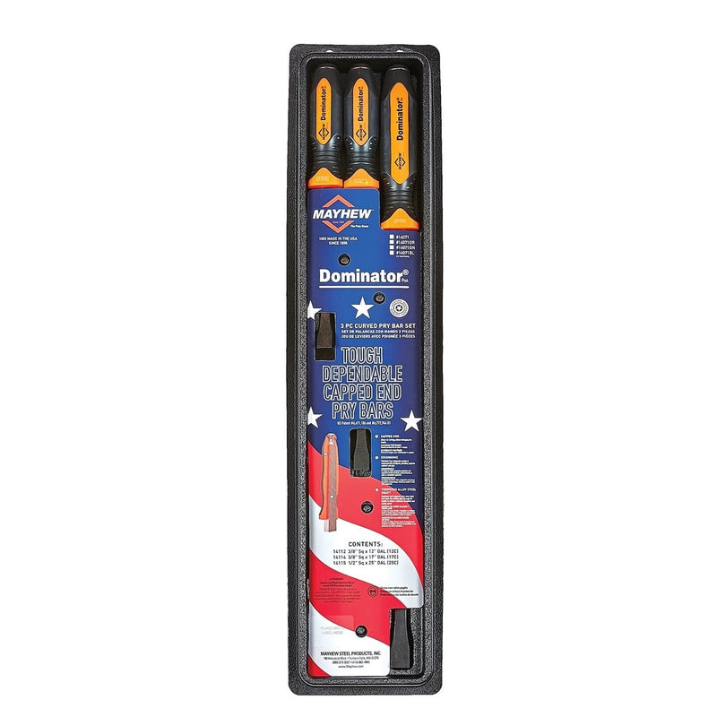 Mayhew 14071OR 3-Pc Curved Pry Bar Dom In Orange - Pelican Power Tool