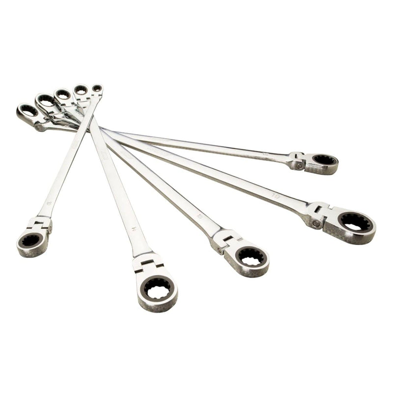 E-Z Red NR5M 5-Piece Xxl Flexible, Metric Nonreversible Ratcheting Wrench Set - Pelican Power Tool