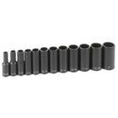 Grey Pneumatic 1202D 12-Piece 3/8" Drive 12 Point Deep Fractional Impact Socket Set - Pelican Power Tool