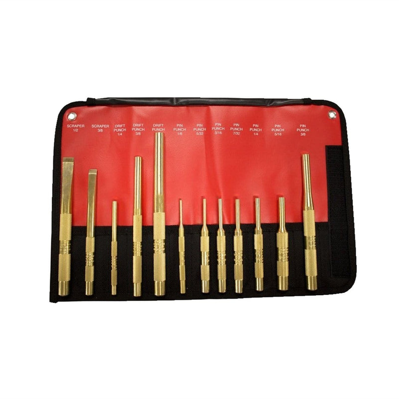 Mayhew 61397 12-Pc Brass Punch And Scraper (Metric) - Pelican Power Tool