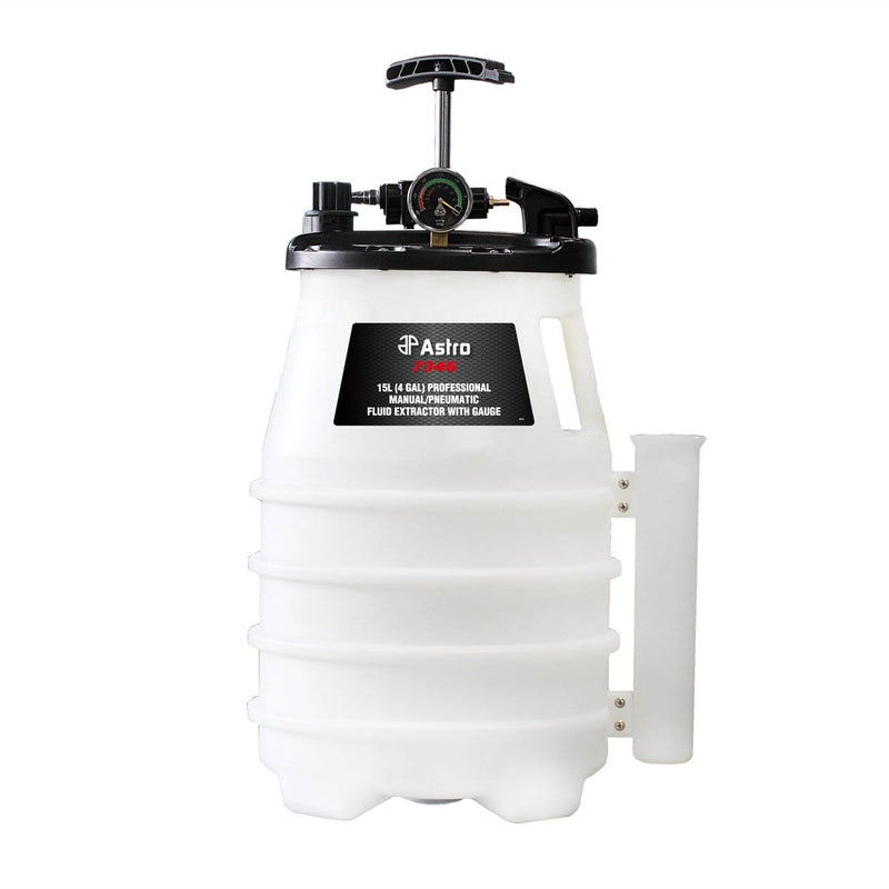 Astro Pneumatic 7346 15L (4 Gal) Professional Manual/Pneumatic Fluid Ex - Pelican Power Tool