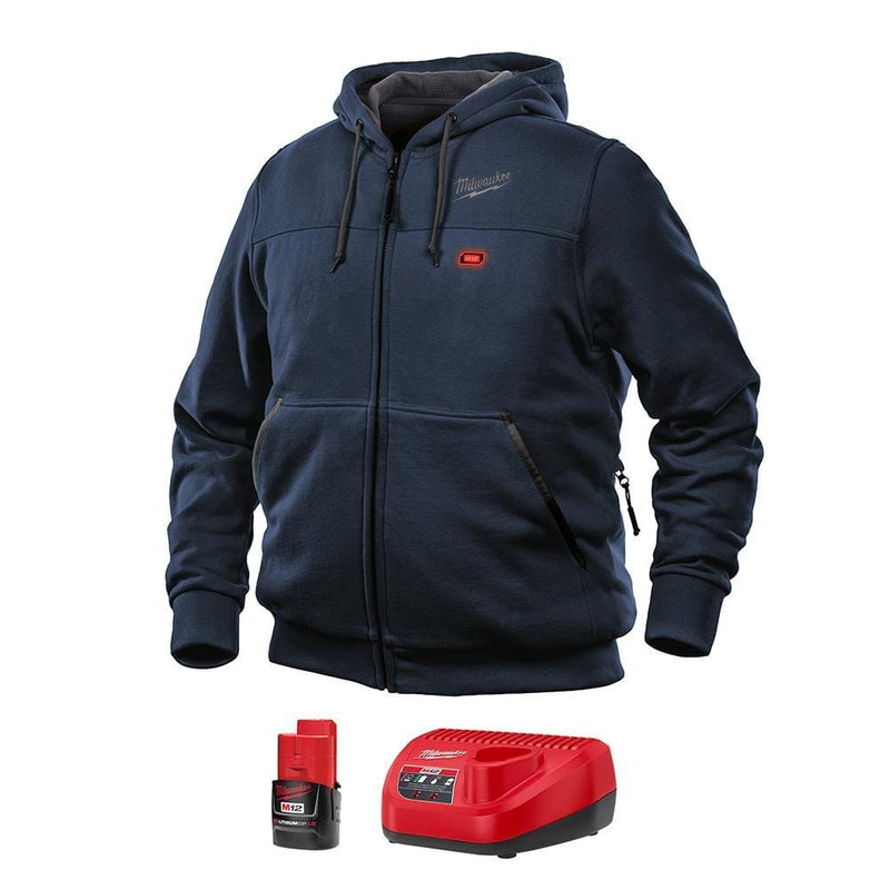 Milwaukee 302BL-213X M12 Heated Hoodie Kit, Size 3X Navy Blue - Pelican Power Tool