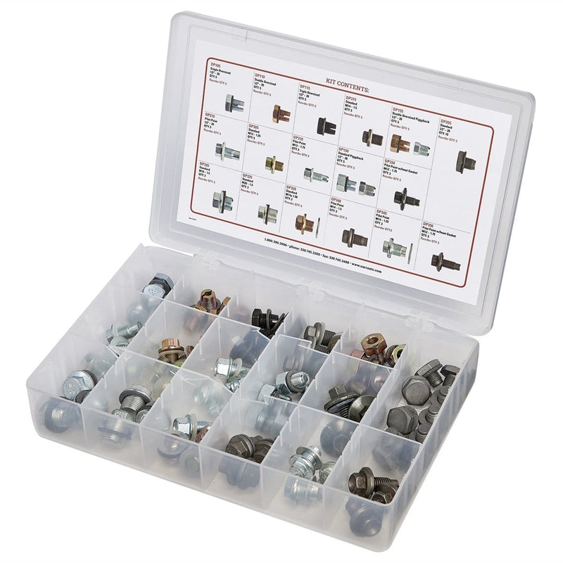 S.U.R. and R Auto Parts DP454 152Pc Oil Drain Plug Assortment - Pelican Power Tool