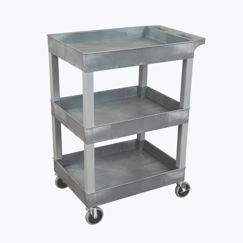 Luxor SEC111-G 24 X 18 Plastic Utility Three Shelf Tub Cart - Pelican Power Tool