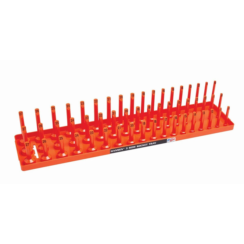 Hansen Global 12063 1/2" Metric 3-Row Socket Tray - Orange - Pelican Power Tool