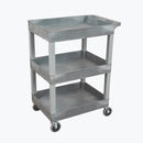 Luxor SEC111HD-G 24 X 18 Plastic Three Shelf Utility Cart - Pelican Power Tool
