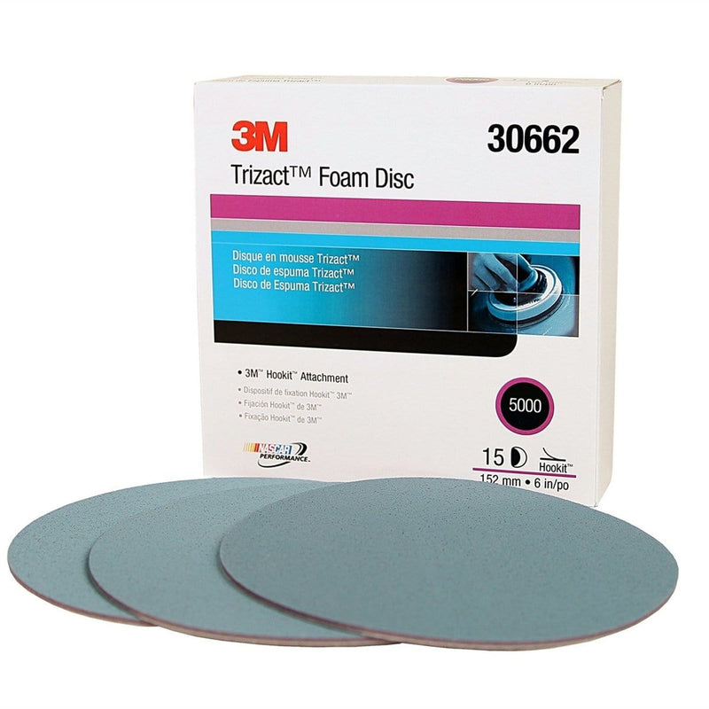 3M 30662 Trizact Hookit Foam Disc 6" P5000 15 pack - Pelican Power Tool