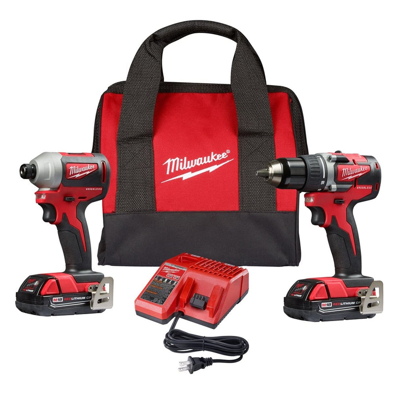 Milwaukee 2892-22CT 2-Pc M18 Comp Drill Driver / Imp Driver (2) Batt Kit - Pelican Power Tool