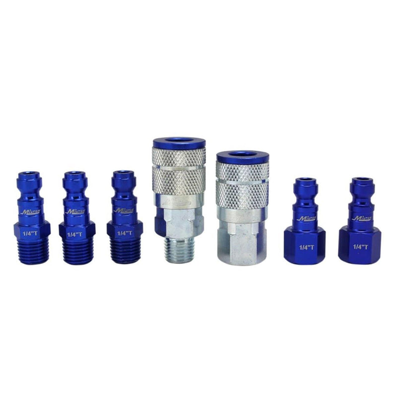 Milton Industries S-307TKIT 7 Pc. Colorfit Set, T-Style Blue, 1/4" - Pelican Power Tool
