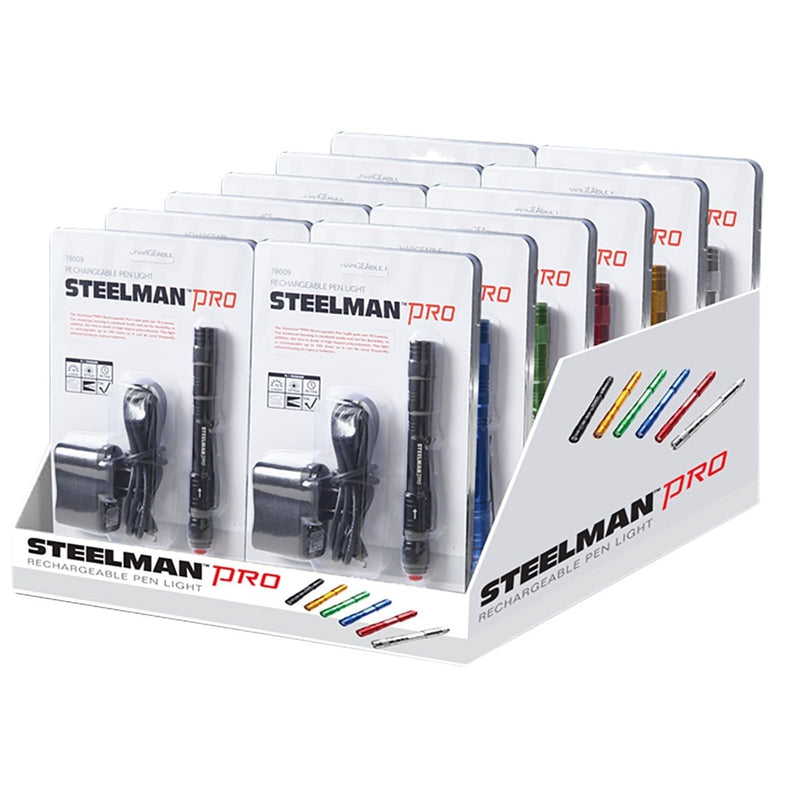 J S Products (steelman) 78739 Rechargeable Penlights 12-Pack Pop Display - Pelican Power Tool