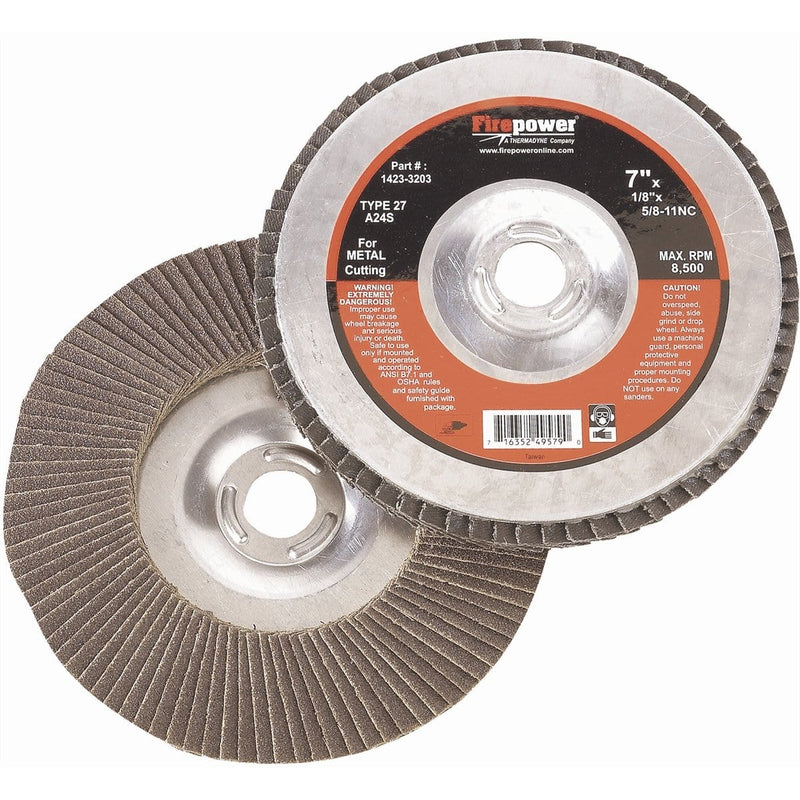 Firepower 1423-2221 Flap Disc, Zirconia, 4-1/2"X5/8-11Nc,60 Grit, T-29 - Pelican Power Tool