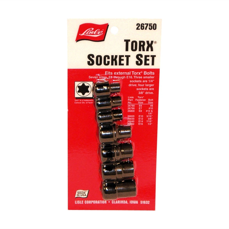 Lisle 26750 Socket Torx External Set 8 Pc. - Pelican Power Tool