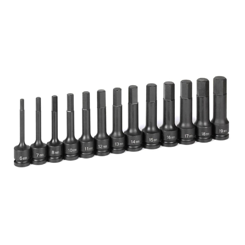 Grey Pneumatic 1343MH 1/2" Drive 13 Pc. 4" Length  Metric Hex Driver Set - Pelican Power Tool