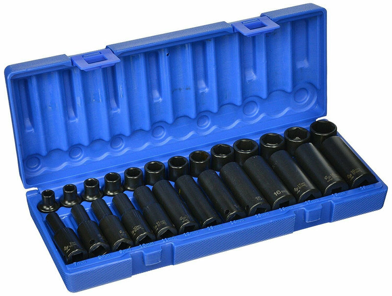Grey Pneumatic 1226M 3/8" Dr. 26 pc. Std. & Deep Length Metric Master Set - Pelican Power Tool