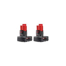 Milwaukee 48-11-2412 M12 REDLITHIUM XC 3.0-Amp Hour Battery 2-Pack - Pelican Power Tool