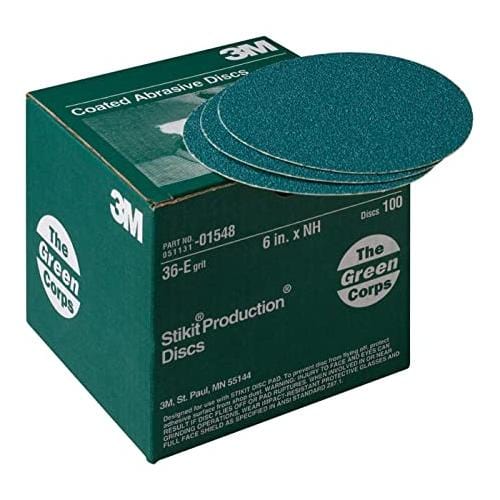 3M 1548 Production Discs Stikit Green Corps 36E 6In 100/Bx - Pelican Power Tool