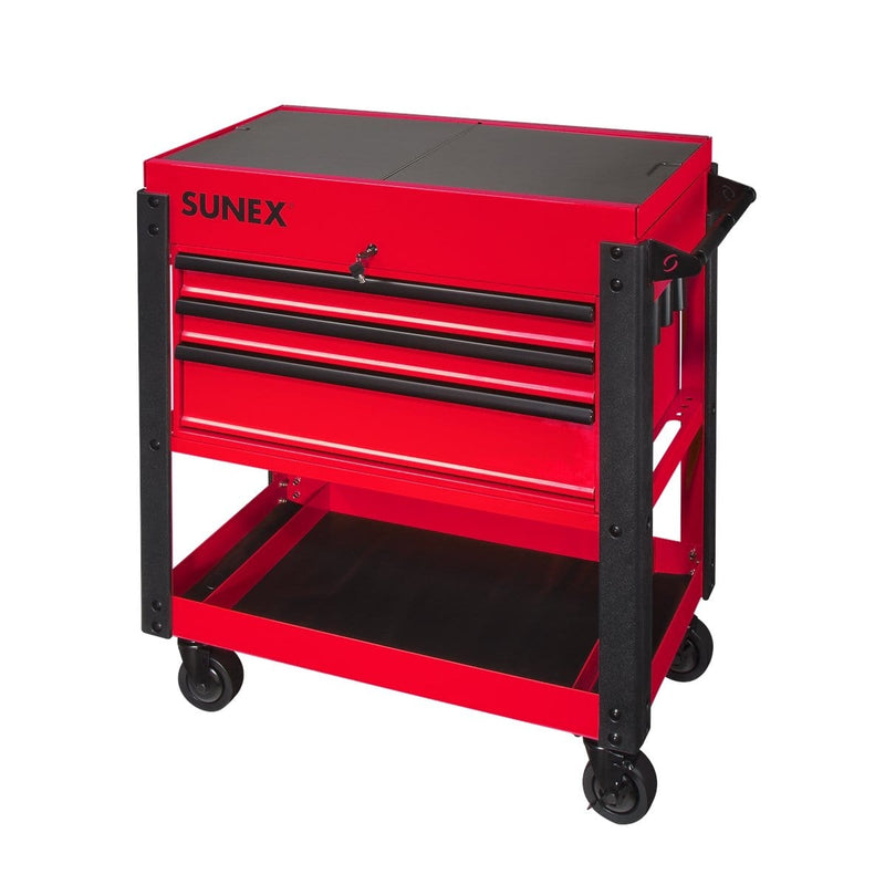 Sunex 8035XT 3-Drawer Utility Cart W/ Sliding Top, - Pelican Power Tool