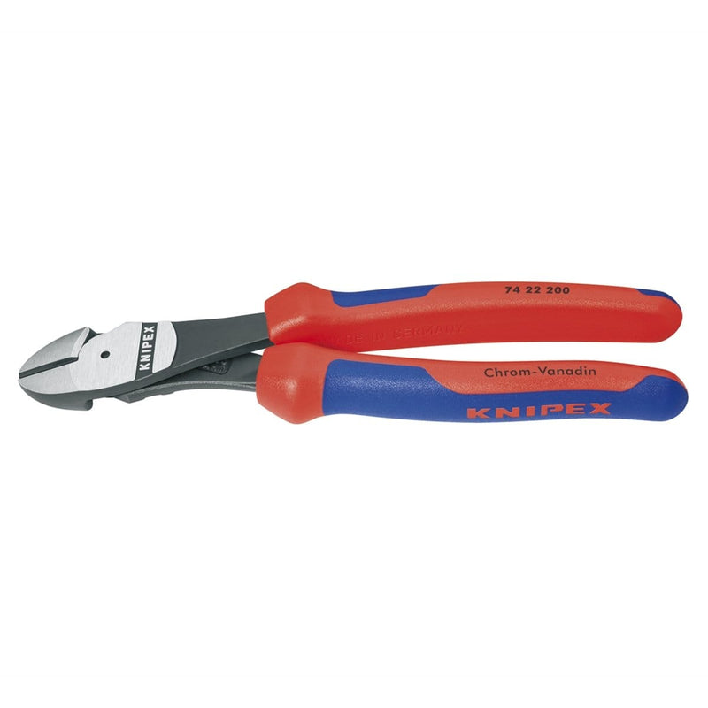 Knipex 74 22 200 8" High Leverage Angled Diagonal Cutters-Comfort G - Pelican Power Tool