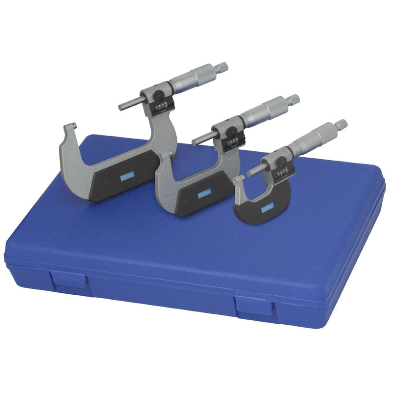 Fowler 72-224-103 0-3" Digit Counter Micrometer Set - Pelican Power Tool