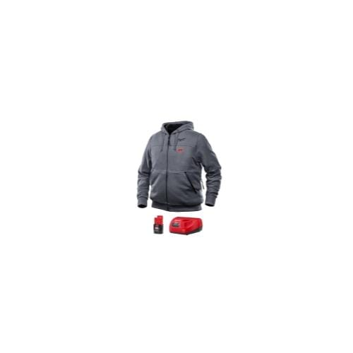 Milwaukee 302G-213X M12 Heated Hoodie Kit, Size 3XL Gray - Pelican Power Tool