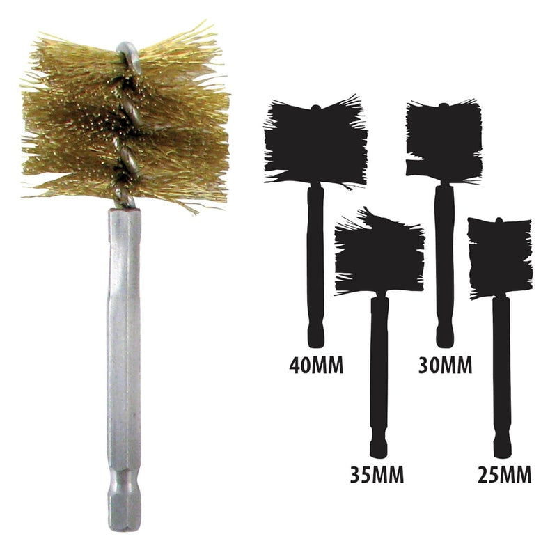 Innovative Products Of America 8038 Brass 25Mm-40Mm Bore Brush Set - Pelican Power Tool