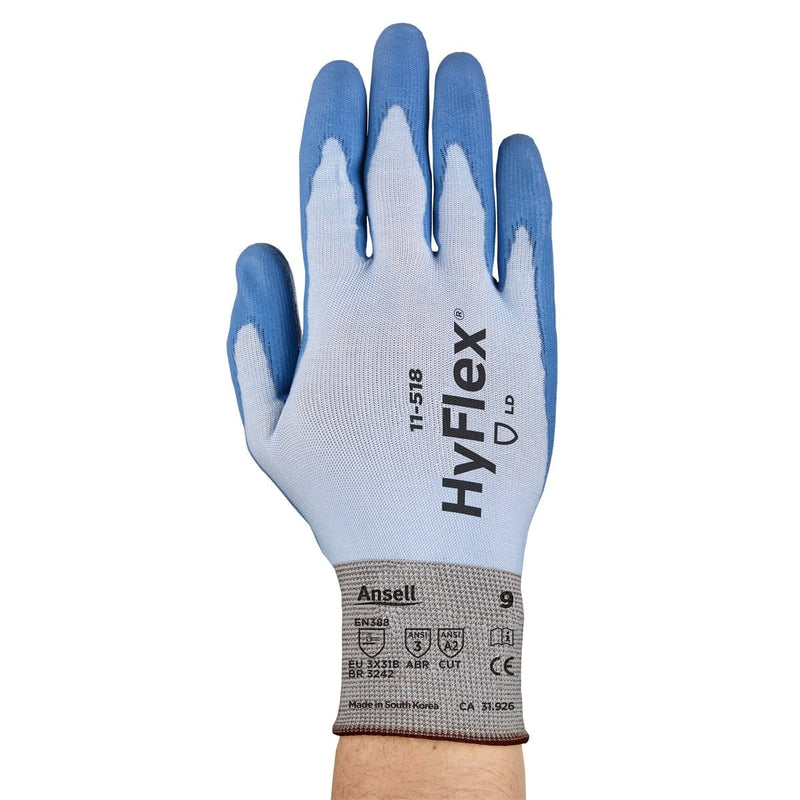 ANSELL 235130-1 Hyflex 11-518 Light Duty Cut Res Gloves, Sz 6 - Pelican Power Tool