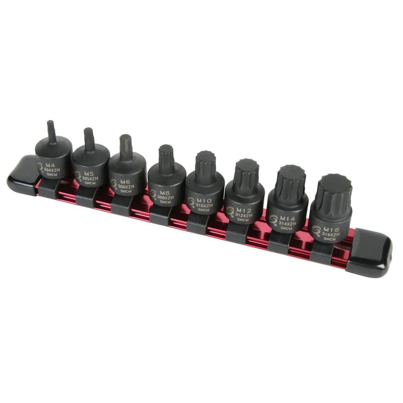 Sunex 3640 3/8" Drive 8 Piece Stubby Triple Square Impact Bit - Pelican Power Tool